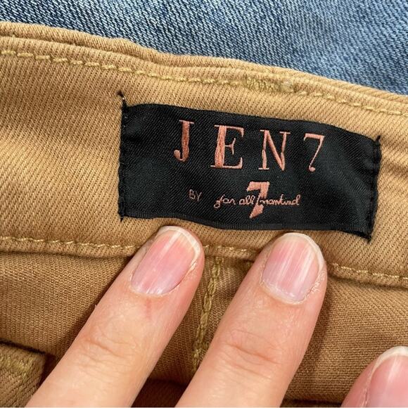 7 For All Mankind Tan Faux Suede Skinny Leggings Pants Womens 2 Fall Casual - Picture 5 of 11